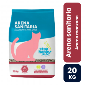 Stay Happy Arena Sanitaria Aglutinante Manzana 20kg - Imagen 1