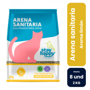 Stay Happy Arena Sanitaria Aglutinante Limón 2Kg (8 und) - Imagen 1