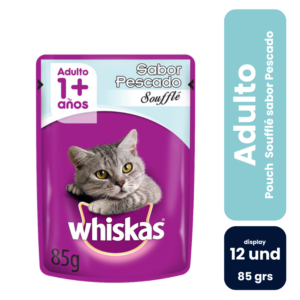 Whiskas Pouch Soufflé Sabor Pescado 85gr (12 und) - Imagen 1