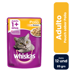 Whiskas Pouch Sabor Pollo 85gr (12 und) - Imagen 1