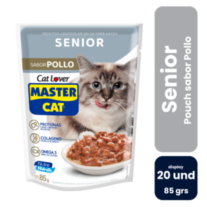 Master Cat Senior Trocitos Jugosos Pollo 85gr (20 und) - Imagen 1
