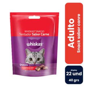 Whiskas Snacks Tentador Sabor Carne 40gr (22 und) - Imagen 1
