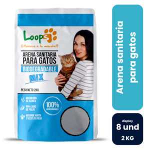 Loops Arena Sanitaria para Gatos Biodegradable Mix 2kg (8und ) - Imagen 1
